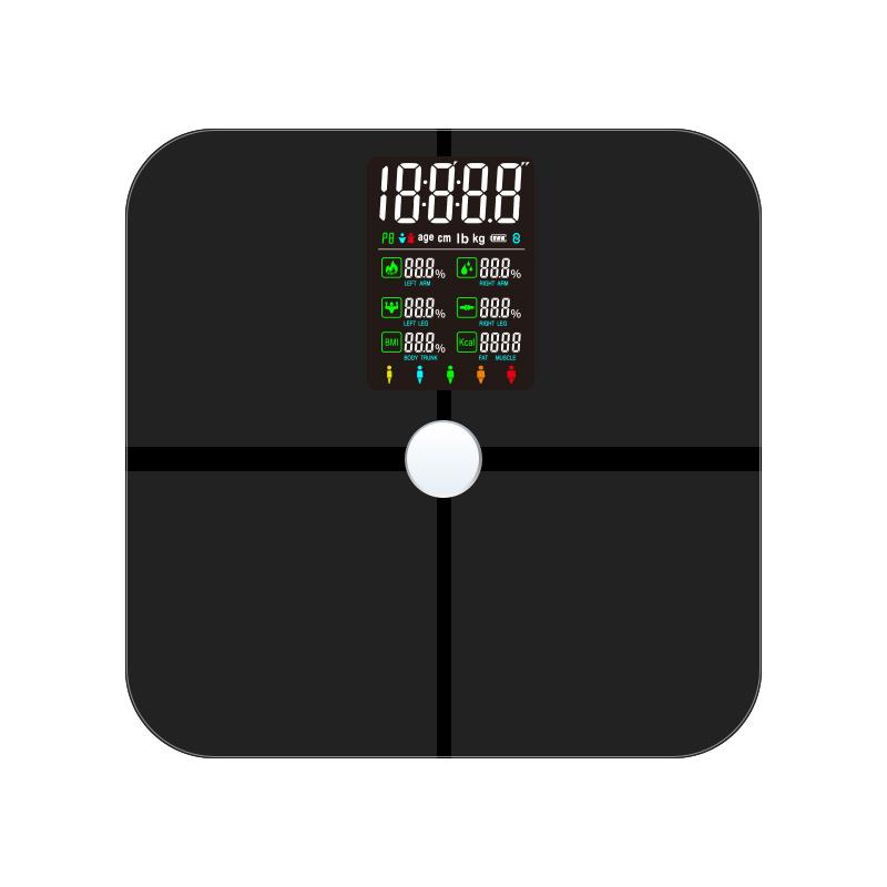 Ckeyin Körperfettwaagen mit Großem Display, Waage mit Körperfettanalyse