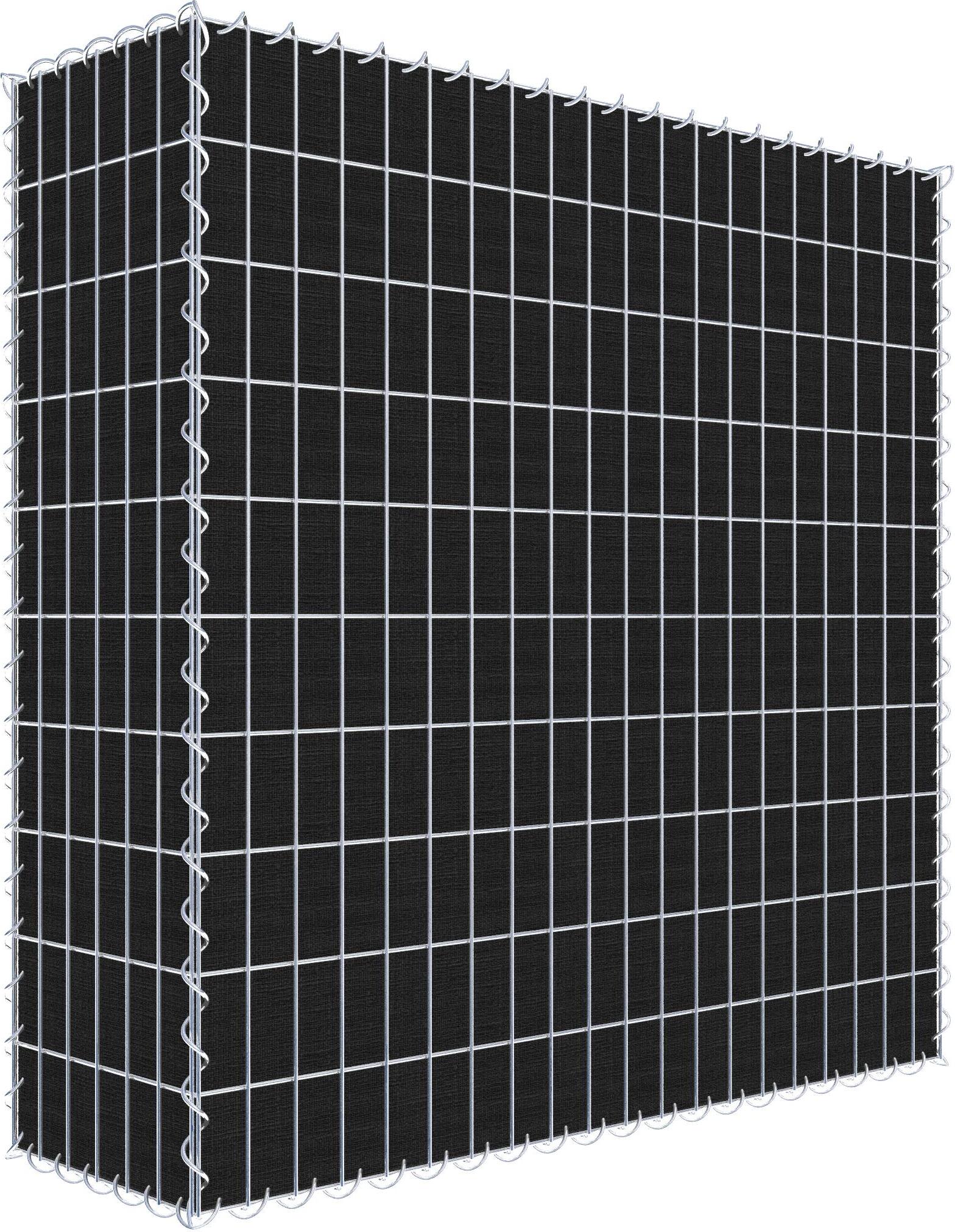 Gabiona Begrünte Gabione mit Vlies 100 cm x 100 cm x 30 cm (L x H x T), Maschenweite 5 cm x 10 cm, Spirale