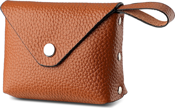 INF Mini-Münzbeutel aus Leder für Damen Braun 357665