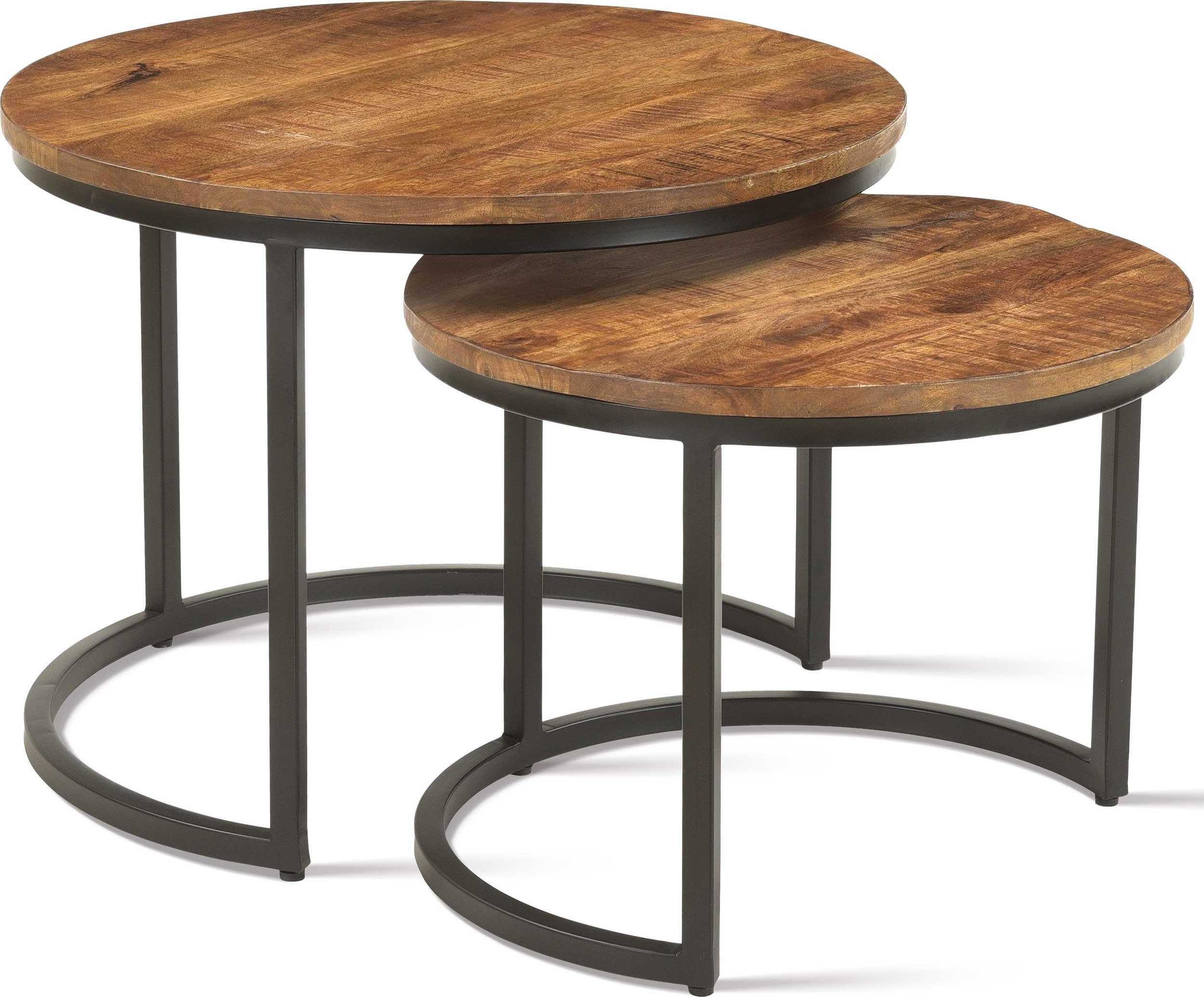 ROUSSEAU Satz von 2 Couchtischen Gaja-Magnolienholz 3265-1
