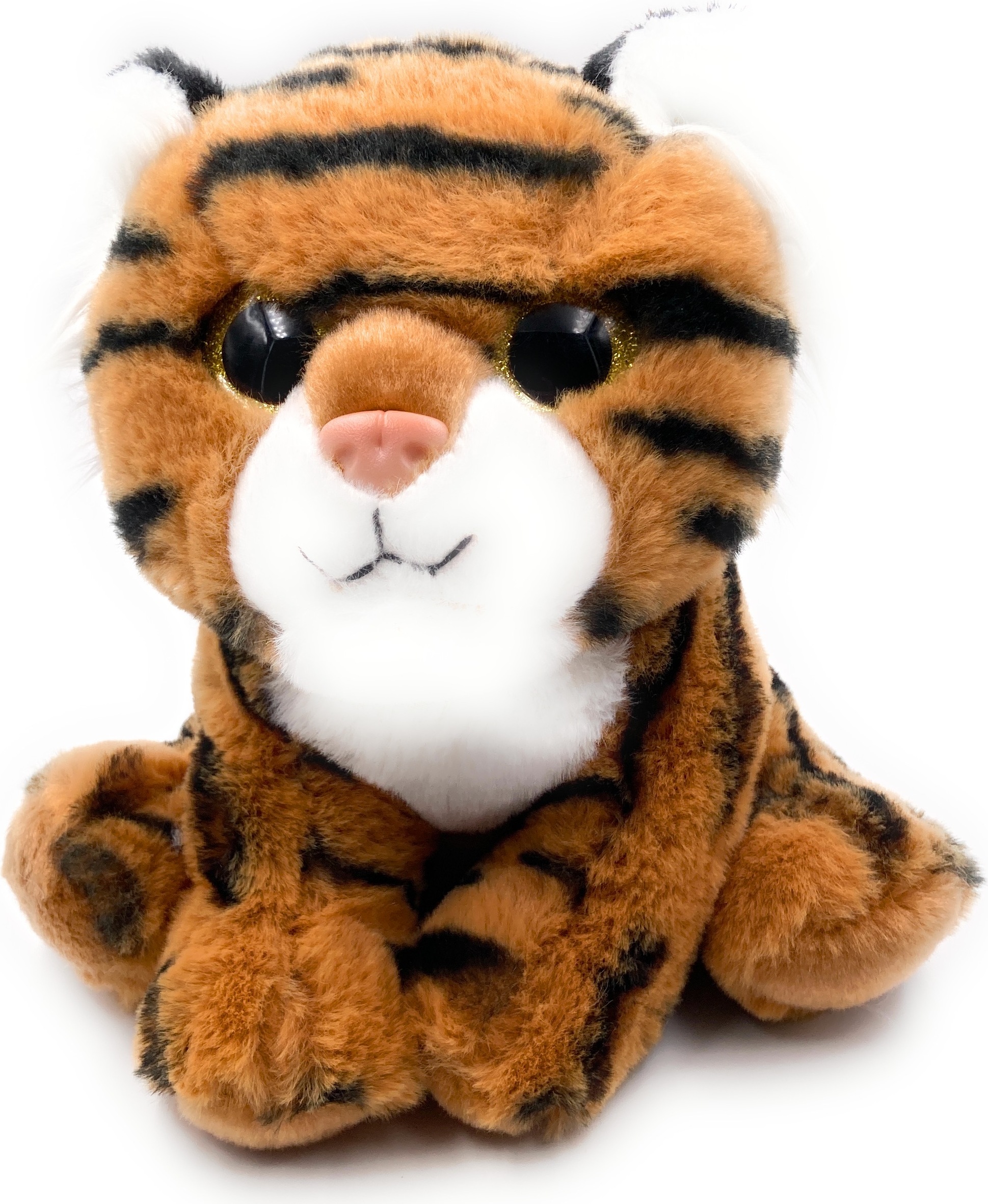 Onwomania Plüschtier Stofftier Kuscheltier Großkatze Raubtier Tiger braun Länge 25 cm Braun