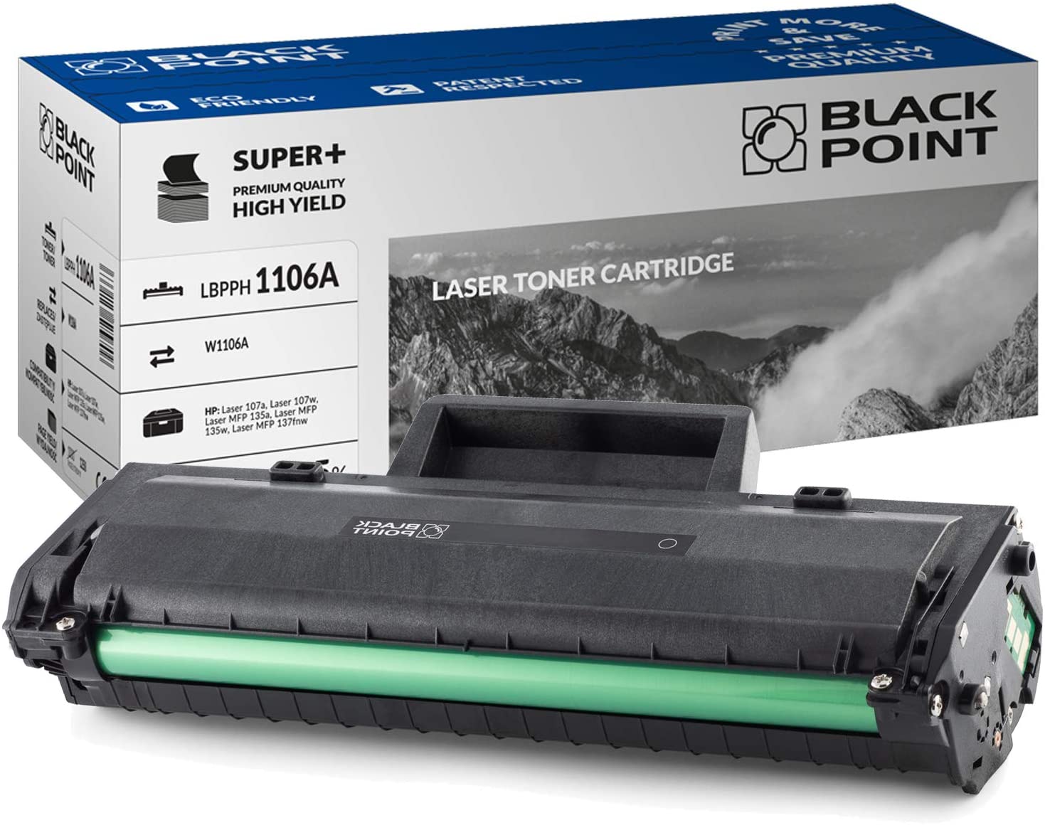 Toner kompatibilný s W1106A (106A) - pre HP: Laser 107A, Laser 107W, Laser 107R, Laser MFP 135A, Laser MFP 135W, Laser MFP 135R, Laser MFP 137FNW - Bl