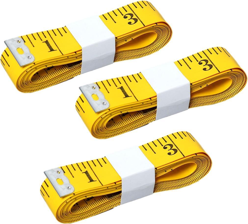 BAYLI 3 Stück Schneidermaßband 3m zum Nähen oder Körperumfang messen, flexibles Körpermaßband 300 cm x 2 cm - 3er Set weiches Maßband doppelseitig mit Zentimetermaß und Inch für Schneider oder Handwerker 3er Set - 3m Schneidermaßband