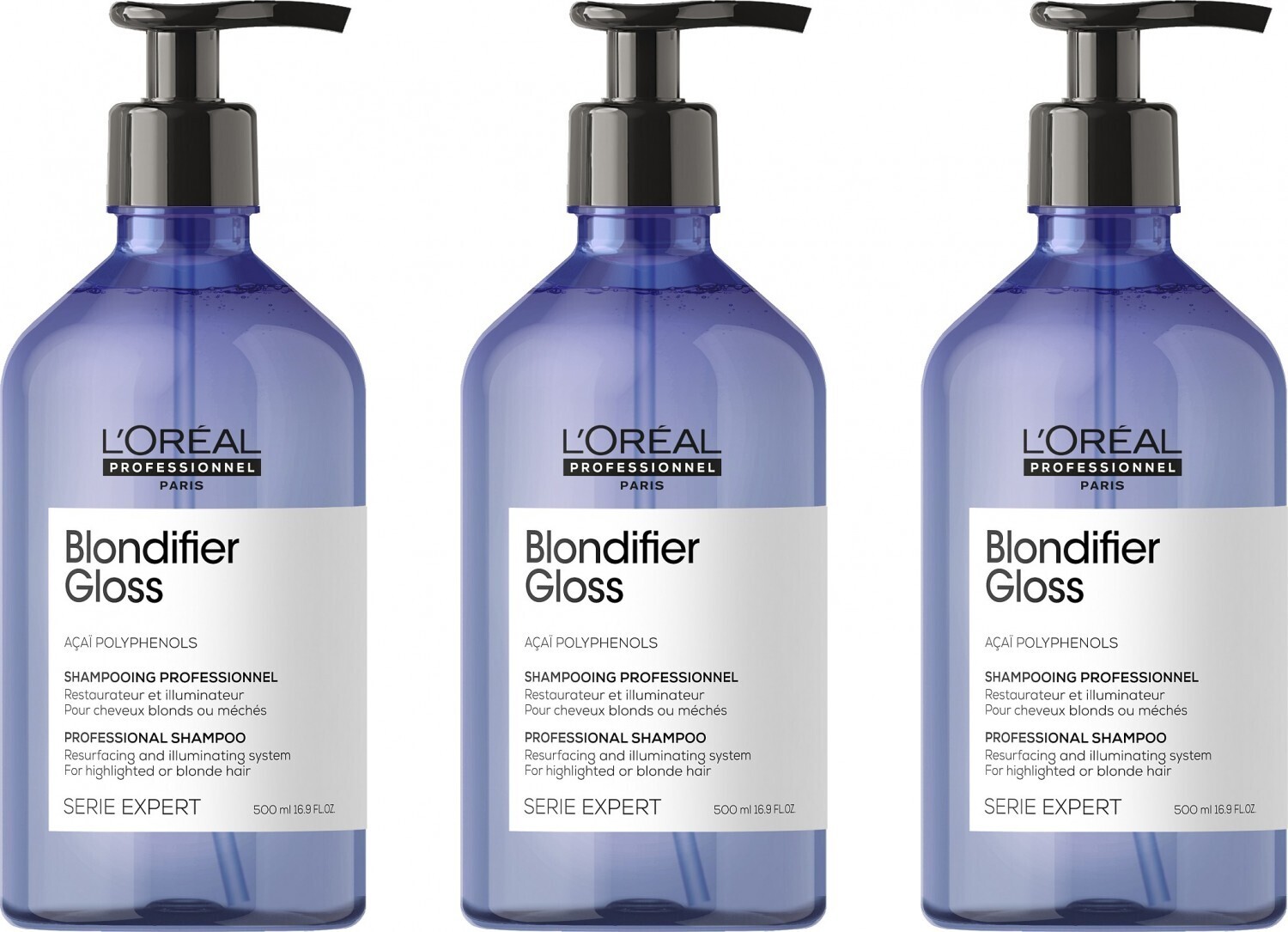 L'Oréal Serie Expert Blondifier Gloss Glanz Shampoo 3x500 ml