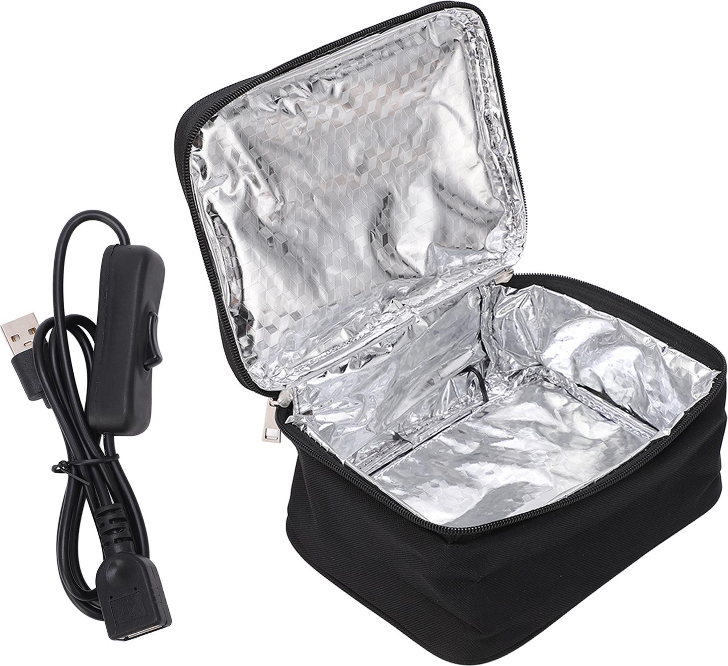 Gistuch Lunchbag tragbare Ofen USB -Lade -Lade -Mikrowellen -Aluminium -Film Liner Heizkasten mit 2 Heizmethoden
