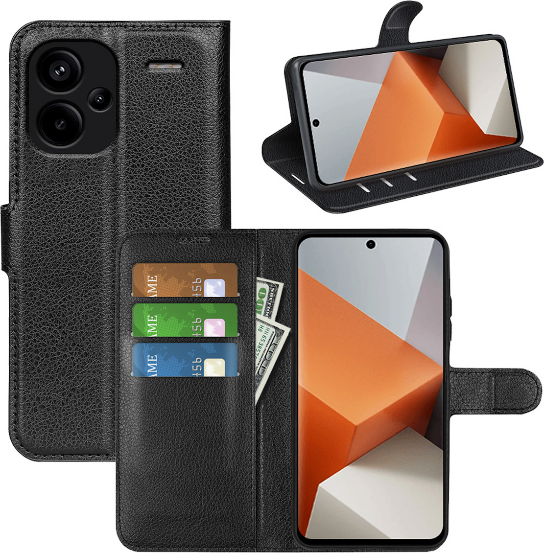 Cover Portafoglio In Pelle Per Xiaomi Redmi Note 7 – Protezione Antiurto Con Slot Carte E Chiusura Magnetica, Farfalla Verde