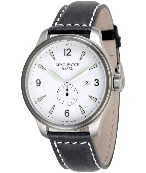 Zeno-Watch - Hodinky na ruku - Herren - Chrono - OS Retro white on white - 8595-6-i2