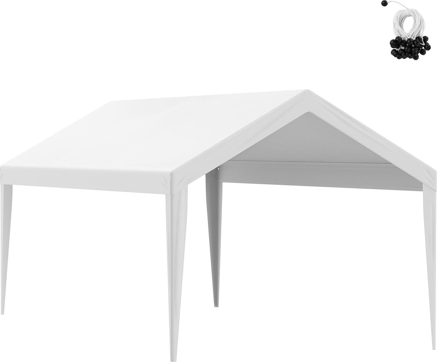 SucceBuy náhradný prístrešok na auto 10' x 20', odolný, vodotesný a UV chránený kryt garážového stanu, jednoduchá inštalácia pomocou napínacích popruhov, biely (len vrchný kryt, rám nie je súčasťou balenia)