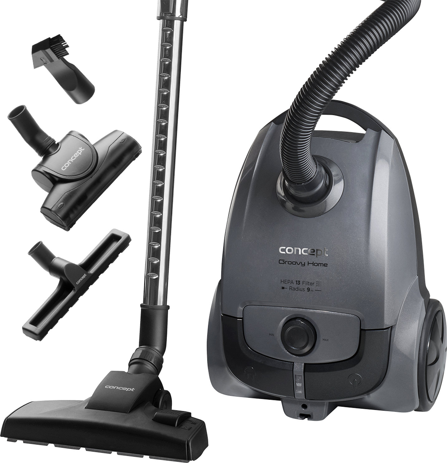 Staubsauger mit Beutel, Leistung 700W, Beutel 3,5 L, BodenbürsteConcept VP8338 Groovy