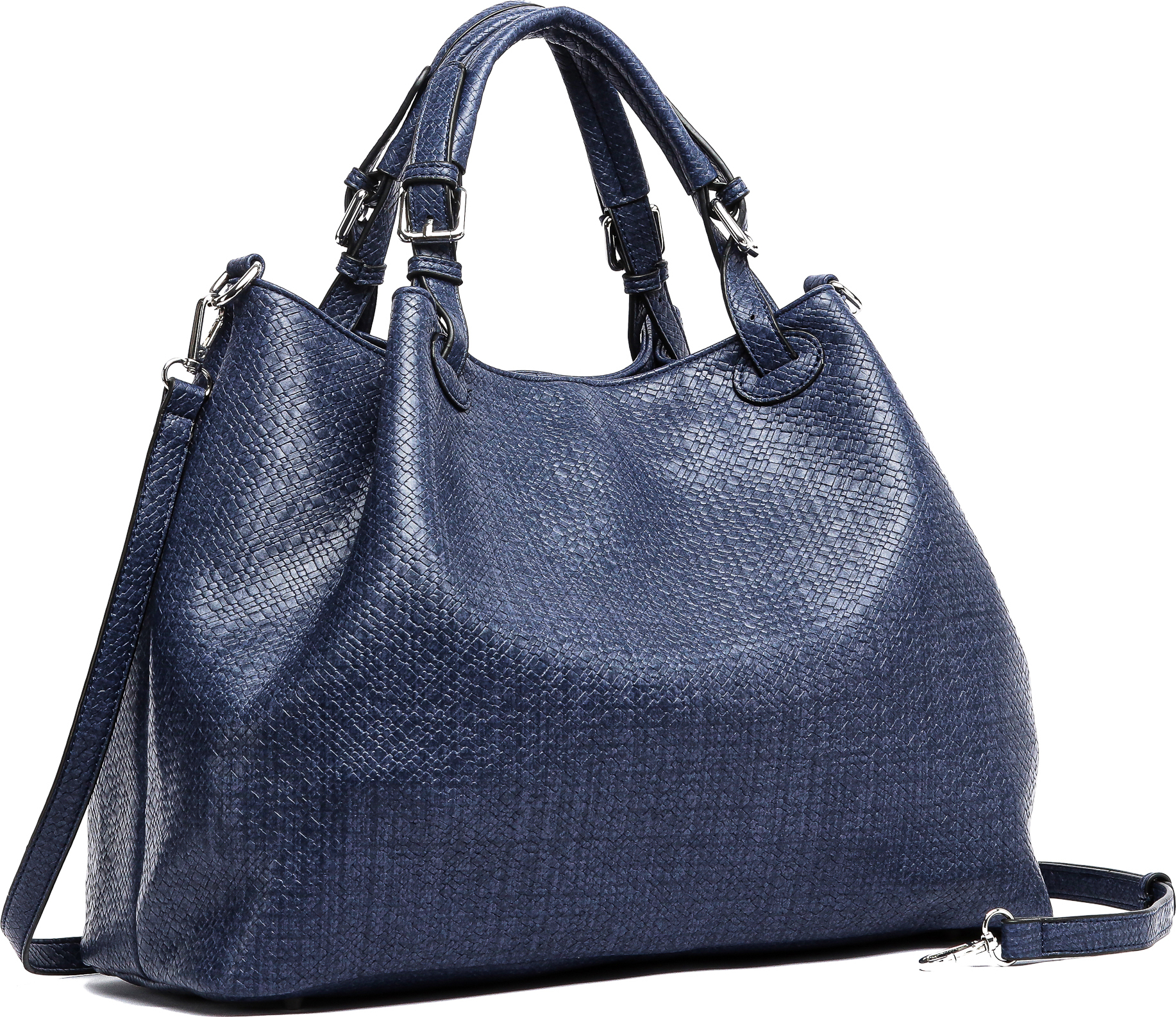Shopper Flecht in softem Material, groß von collezione alessandro