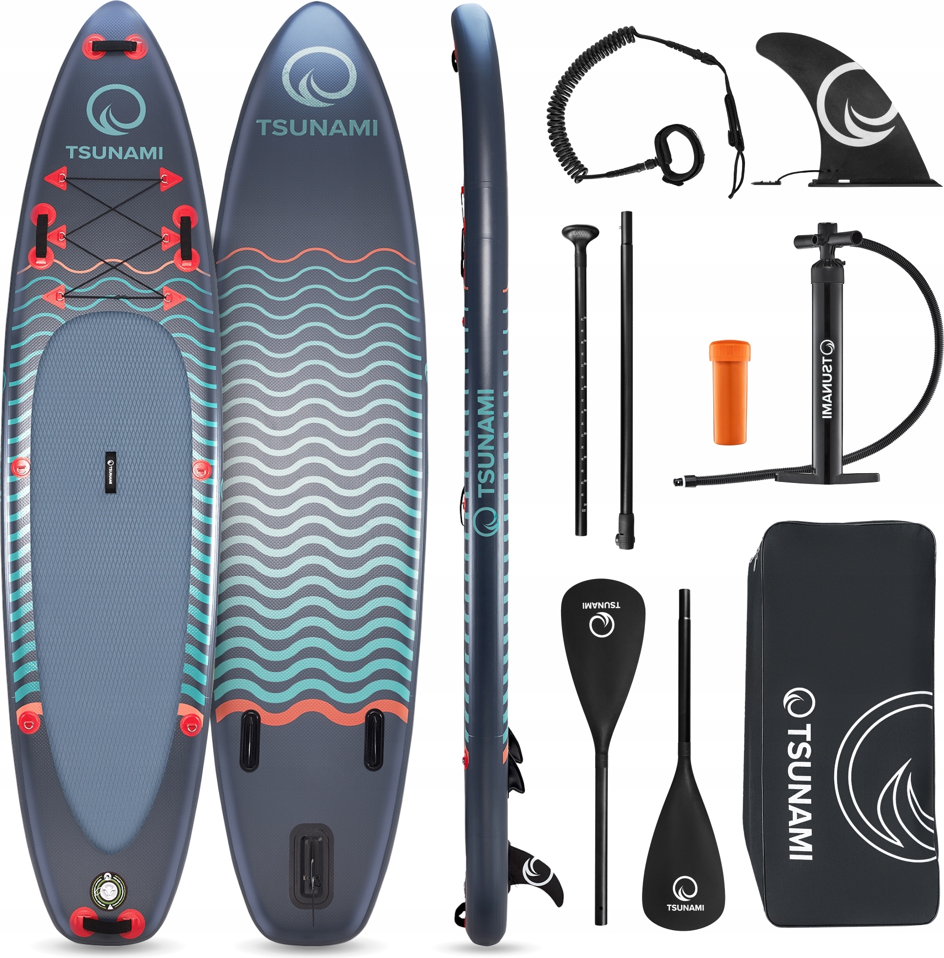 Sup Tsunami Board 350Cm - Aufblasbar Mit Paddel Und Schwimmzubehör