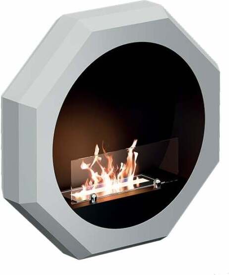 TECNO AIR SYSTEM - Rubínový nástenný bio krb model PALMANOVA - biely