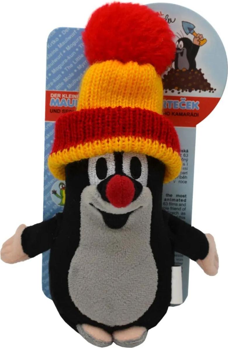 Figurine en peluche La petite taupe avec casquette rouge et