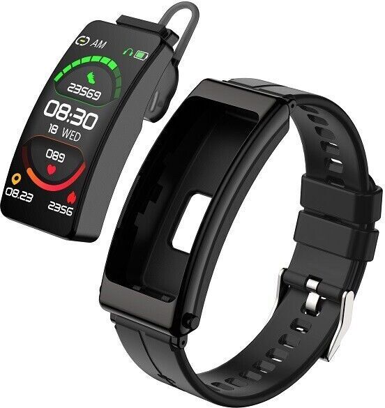 K13 Bluetooth Kopfhörer Smart Watch Band Armband Schwarz