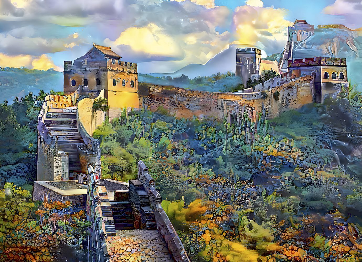 BLUEBIRD Puzzle Great Wall of China, China 1000 Teile 90286
