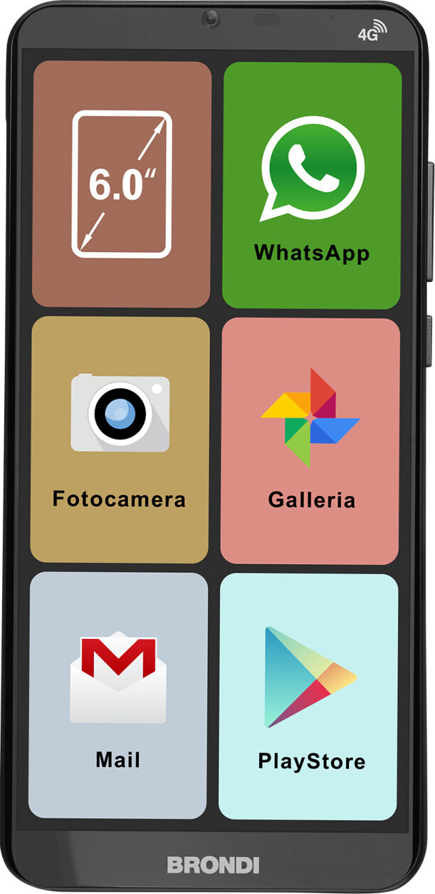 Brondi Amico Smartphone XL 15,2 cm (6") Dual SIM Android 11 4G USB Type-C 2 GB 16 GB 2500 mAh Black