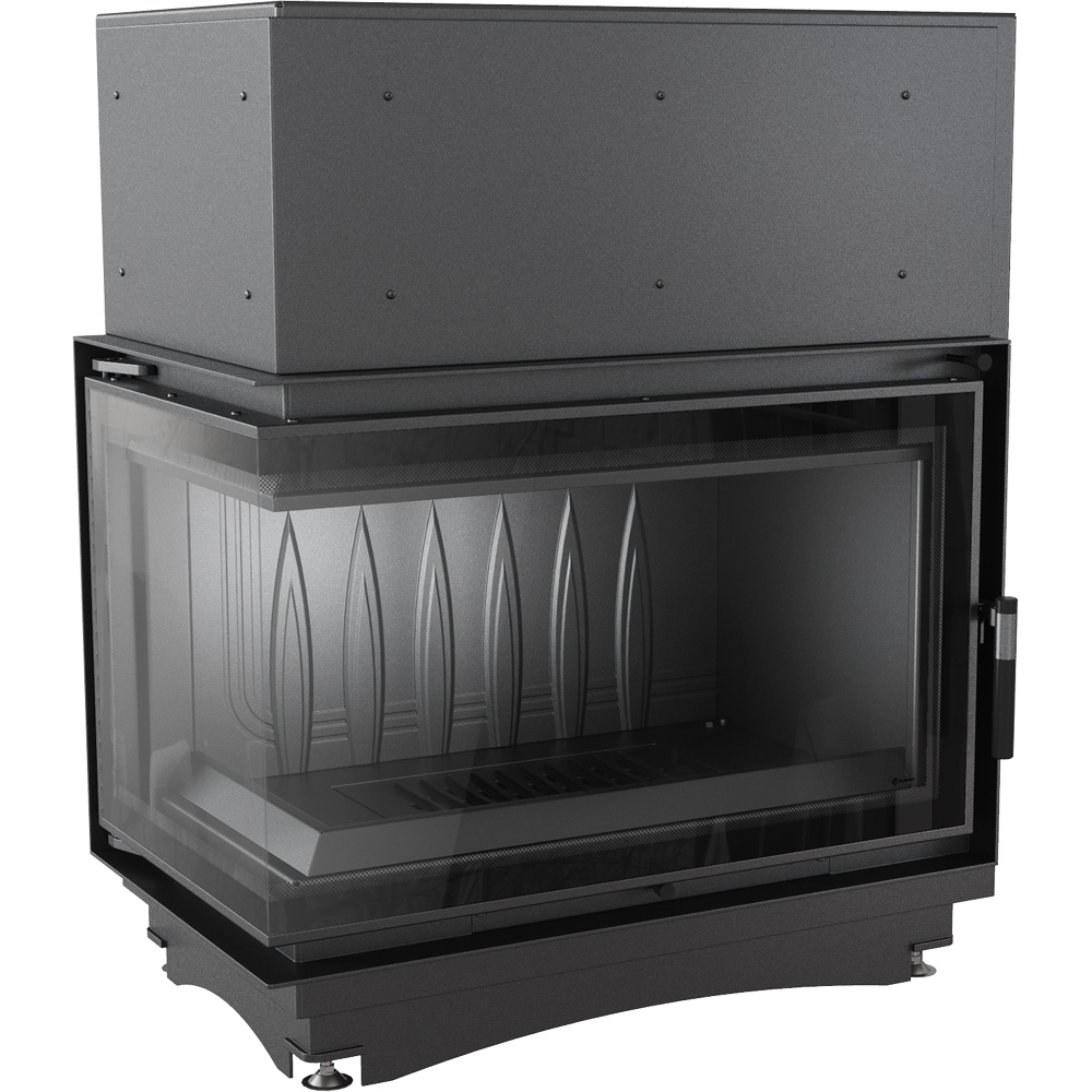 Liatinový krb Oliwia vľavo s 16 kW Ø 200 deco