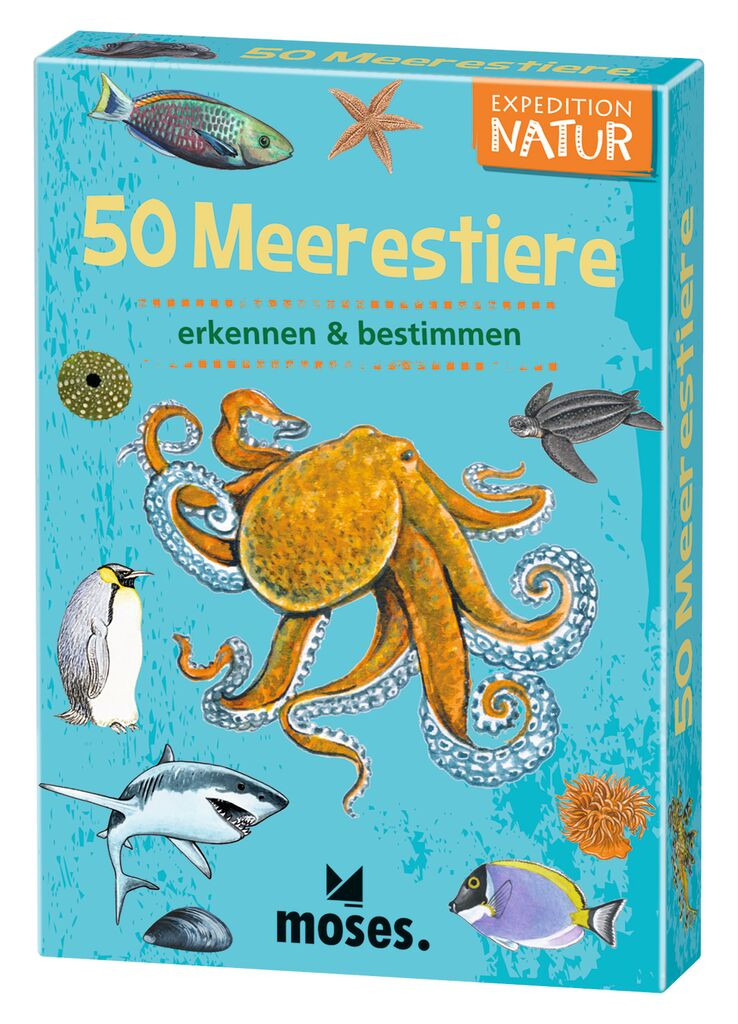 moses. Expedition Natur - 50 Meerestiere, Entdeckerkarten zur Bestimmung von Tierarten, Outdoor-Spielzeug für Kinder ab 6 Jahren M-9821