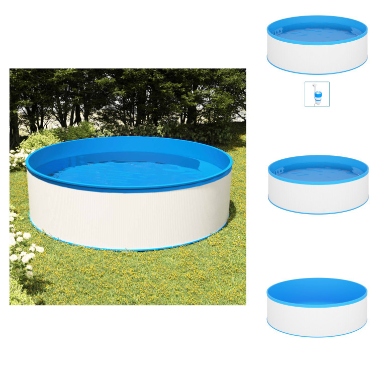 vidaXL Bazén so závesným skimmerom a čerpadlom 350x90 cm biely - Bazény