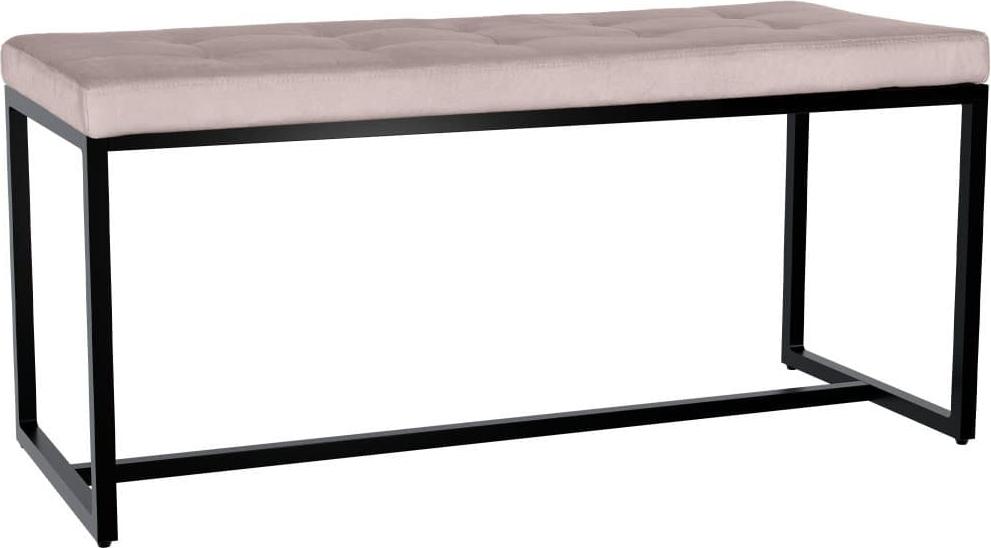 Bank mit schwarzem Untergestell - SOFA - Hoher Sitzkomfort | Farbe: hellgrau, Material: weich