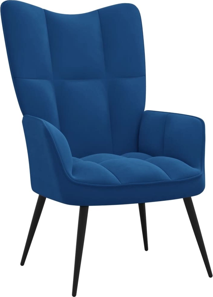 vidaXL Relaxsessel Blau Samt - Relaxsessel - Sessel - Armsessel - Relaxstuhl HL328083