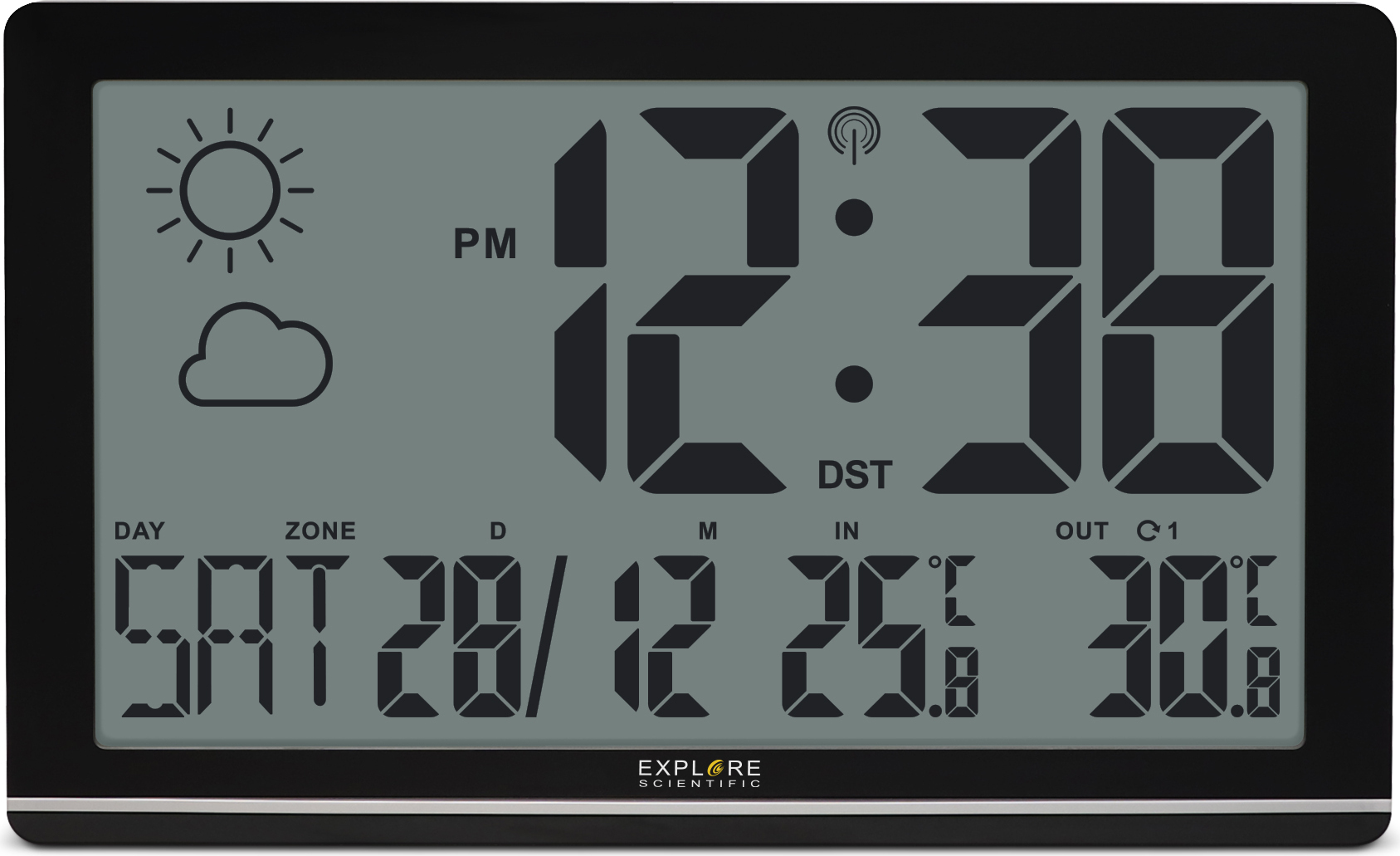 Explore Scientific RDC-8001, Schwarz, Innen-Thermometer, Außen-Thermometer, Thermometer, Thermometer, °C, LCD
