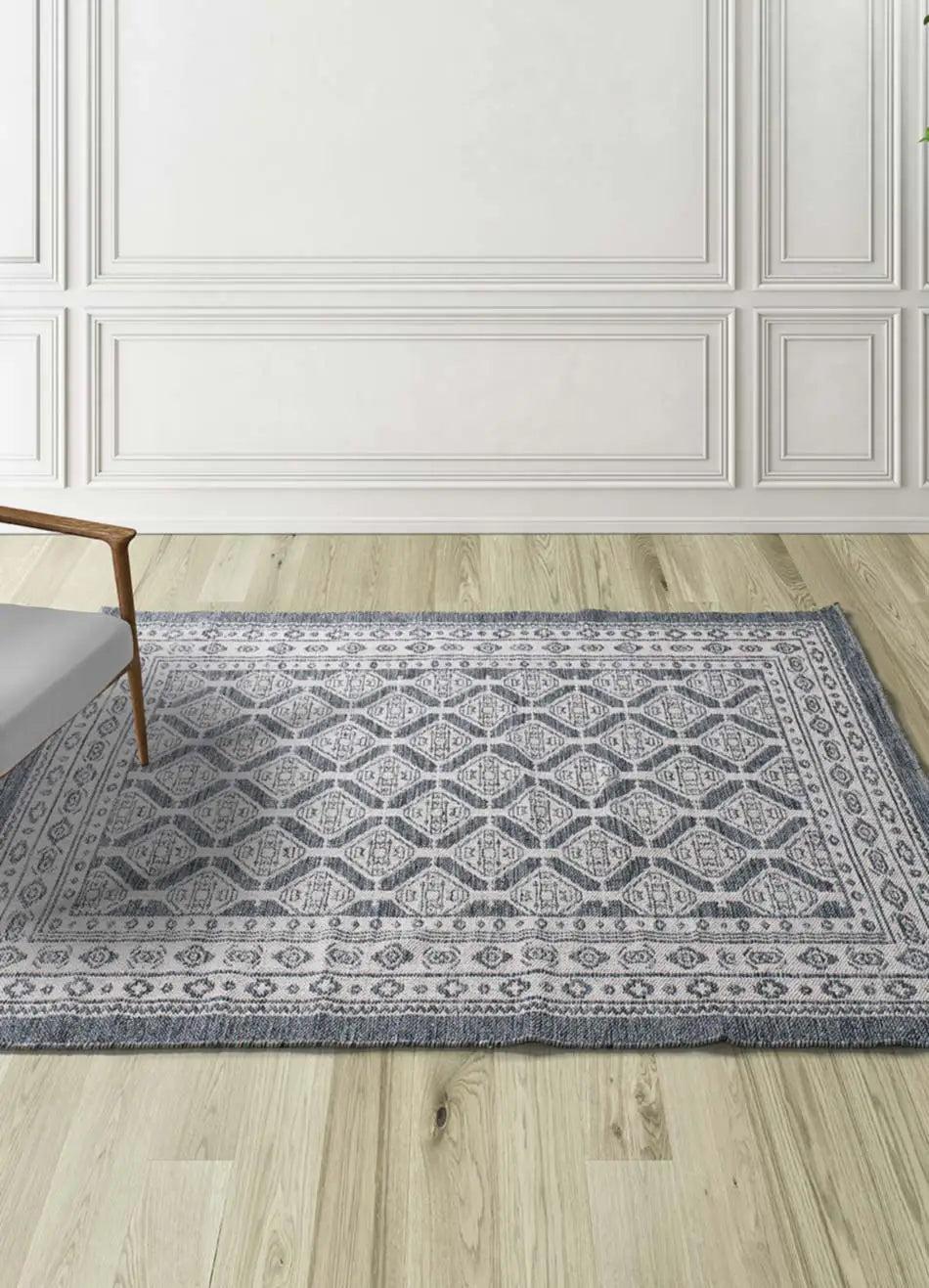 STALLION HOME FASHION ATTICGO Flachgewebe-Teppich CHANDIA Ethnisch in Blau, 80x120 cm 50324