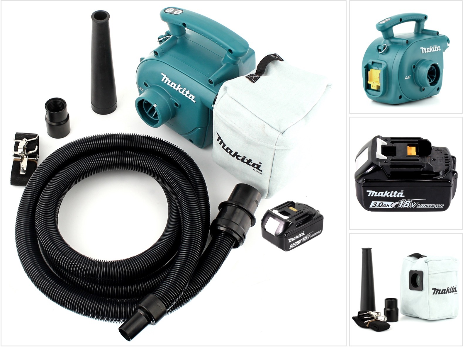 Akumulátorový vysávač Makita DVC 350 F1 18V + 1x akumulátor 3,0 Ah - bez nabíjačky