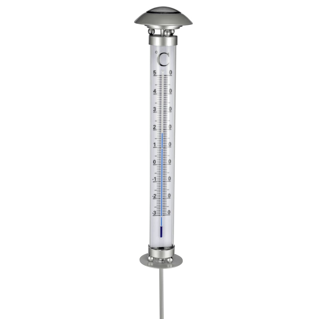 Solar LED Außenthermometer Gartenthermometer Wetterstation Temperaturmesser  Deko