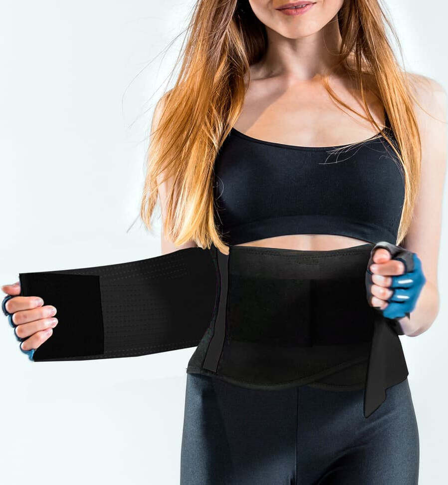 Sport-Knight® Hula Hoop - Fitness Gürtel - Deluxe, Schwitzgürtel, Bauchweggürtel, Waist Trainer, Schwarz / XL