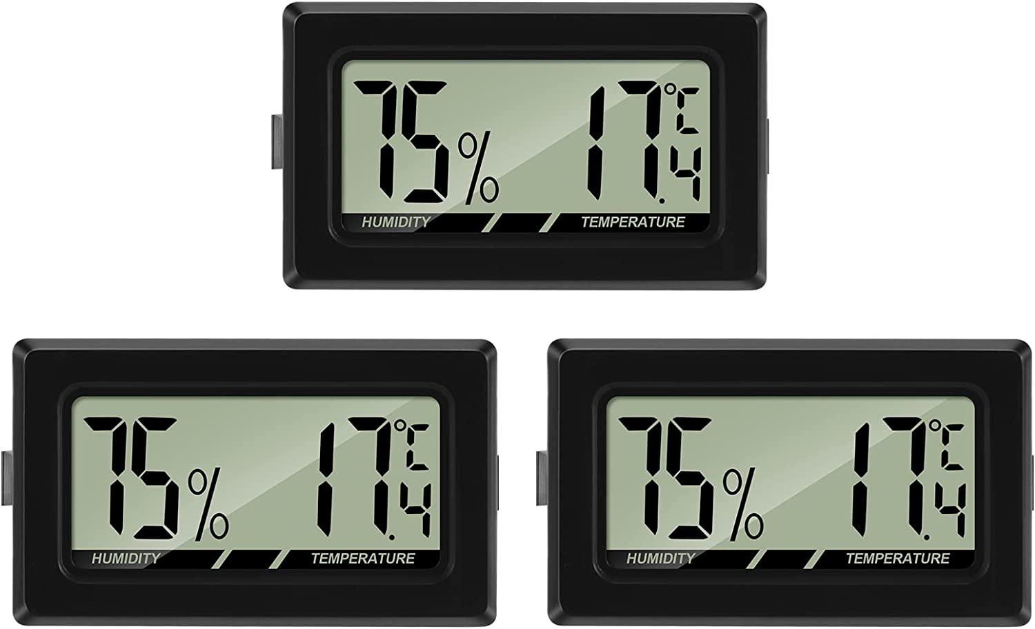 3PCS Mini LCD Digital Thermometer Hygrometer