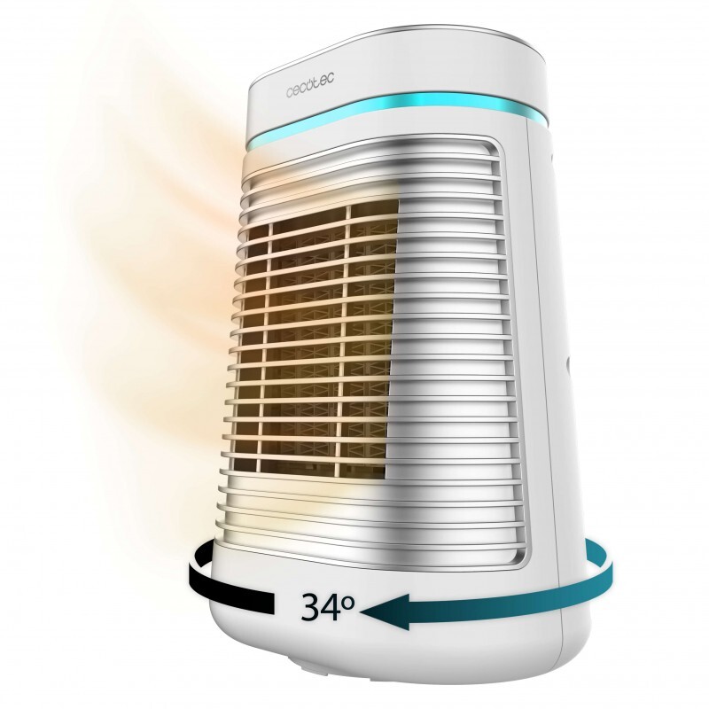 Cecotec ReadyWarm 1550 keramický ohrievač Max Ceramic Rotate de desk s výkonom 1500 W, osciláciou, nastaviteľným termostatom a 3 prevádzkovými režimami, 15 m2