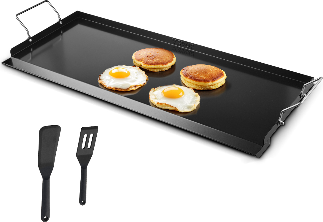 VEVOR grilovacia panvica z uhlíkovej ocele, univerzálna obdĺžniková grilovacia panvica (812 x 310 mm) na grilovanie teppanyaki, prenosný domáci varič s rukoväťou