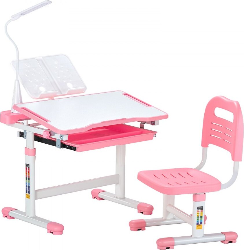 StarTech Kinderschreibtisch Rosa mit Schreibtischlampe - Höhenverstellbarer Schreibtisch für Kinder ETXXZYDTDK20EXB4IV9