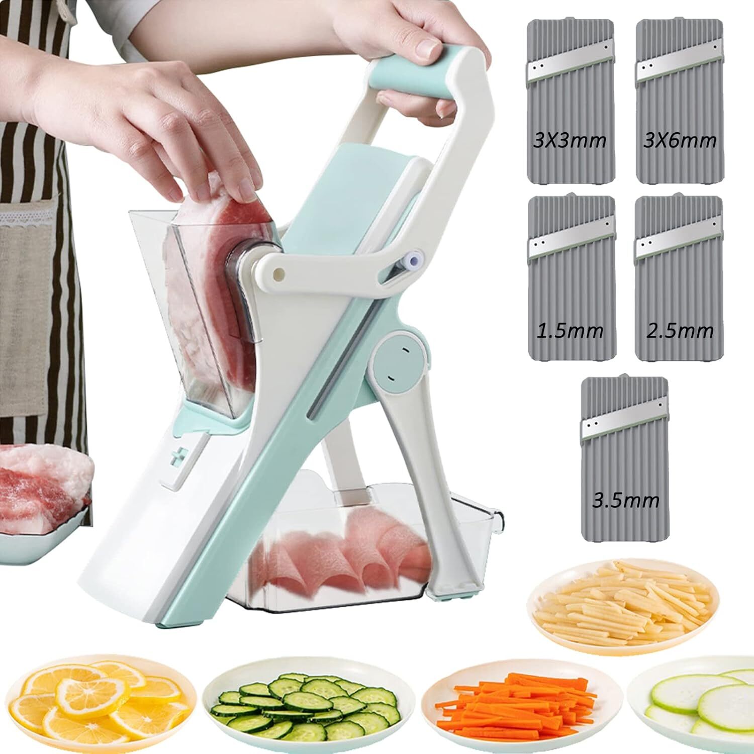 16-in-1 Gemüseschneider Profi Set – Mit 8 Klingen Aus Edelstahl & Behälter – Für Zwiebeln, Kartoffeln, Tomaten & Mehr