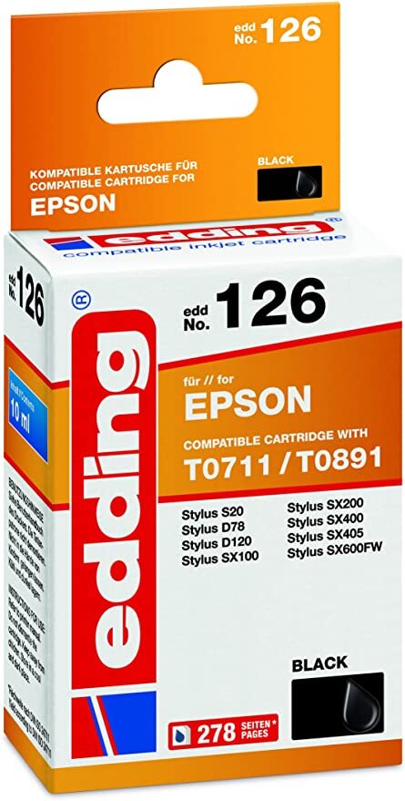 edding EDD-126 čierna tlačová kazeta kompatibilná s EPSON T0711/T0891