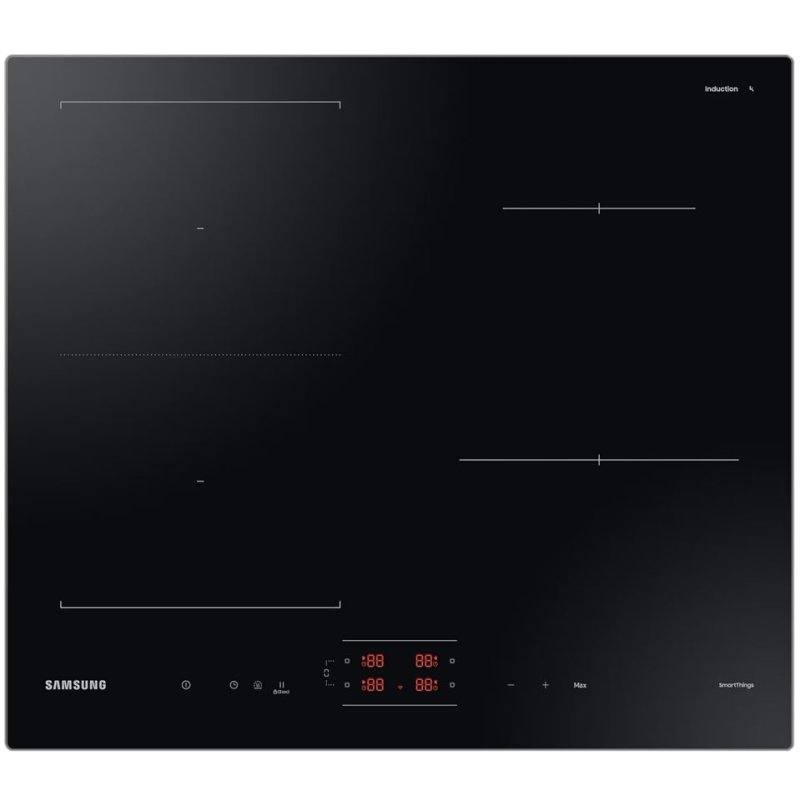Samsung NZ64B5045FK, Čierna, Vstavaný, 60 cm, Indukčná varná doska so zónami, Sklokeramická, 4 zone(s)