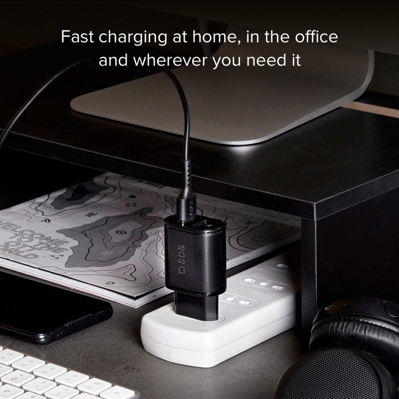 SBS TETR2USB21AFAST, Vnútorný, AC, 5 V, 2,1 A, Čierna