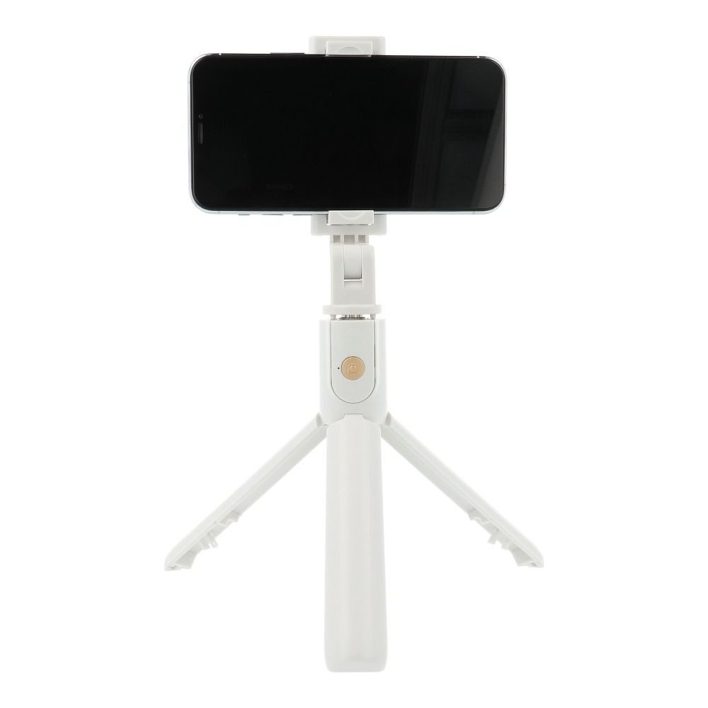 Univerzálny držiak vhodný pre mobilný telefón a fotoaparát (selfie set) - s bluetooth statívom biely K07
