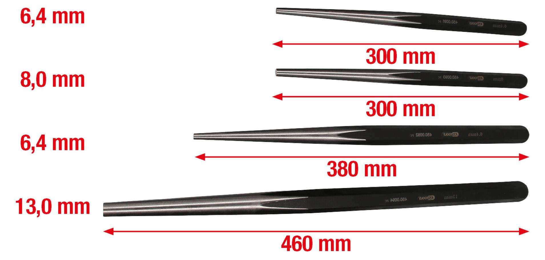 KS Tools Durchtreiber-Satz für Nutzfahrzeuge, 4-tlg 450.0090
