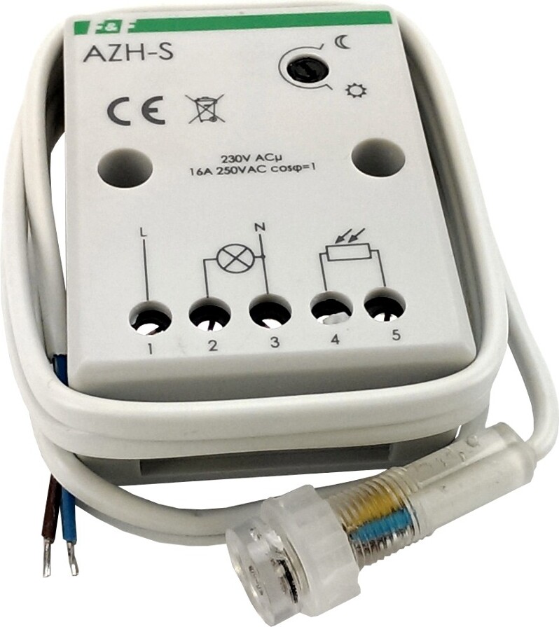 F&F | Dämmerungsschalter AZH-S - 16A - 230V - IP65 - mit externer Sonde - einstellbare Lichtempfindlichkeit