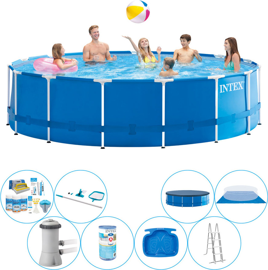 Súprava bazéna - Intex Kovový rám okrúhly 457x122 cm