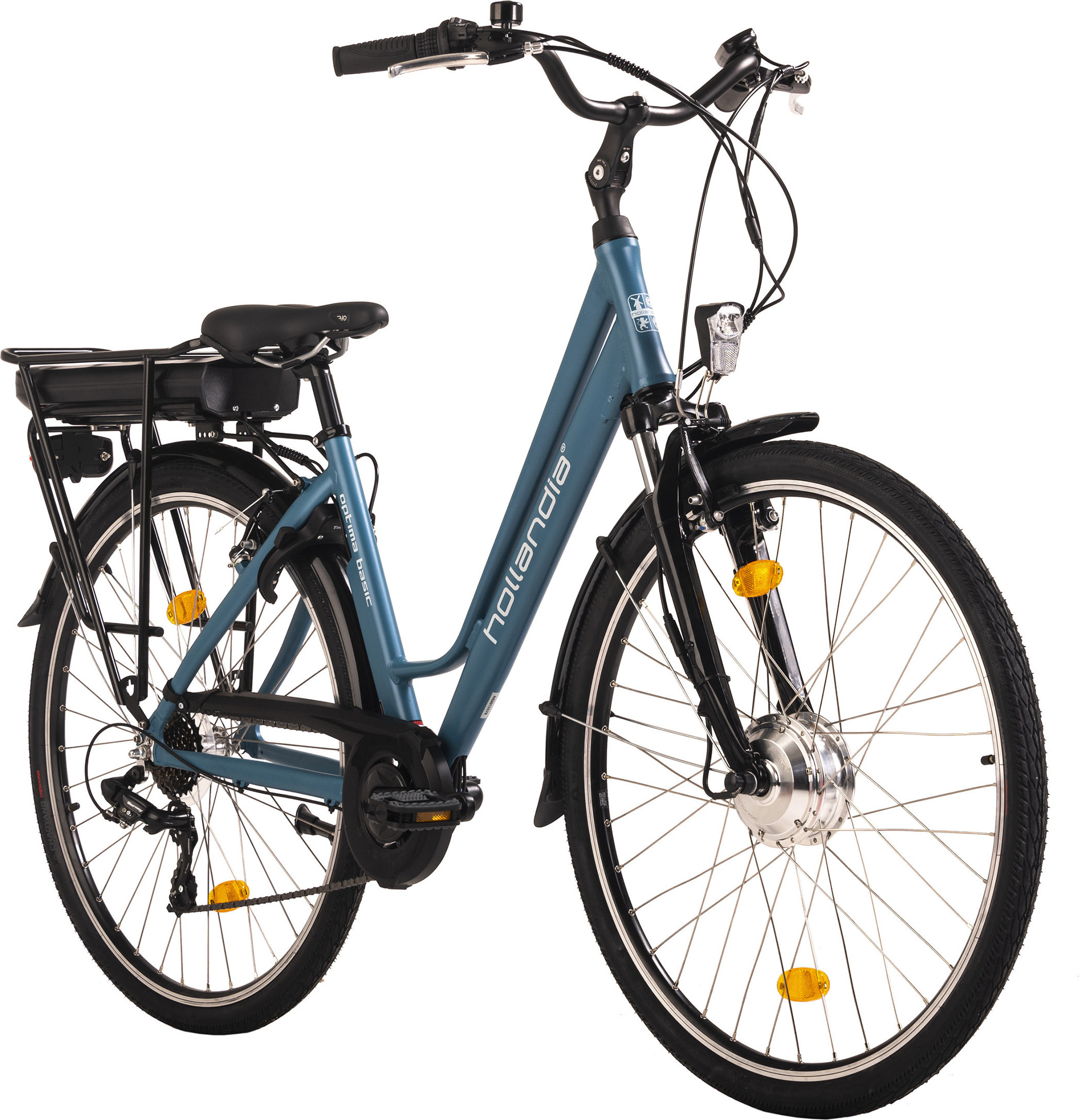 Dámsky 28'' e-citybike Optima Basic Blue 7-rýchlostný Hollandia 189E