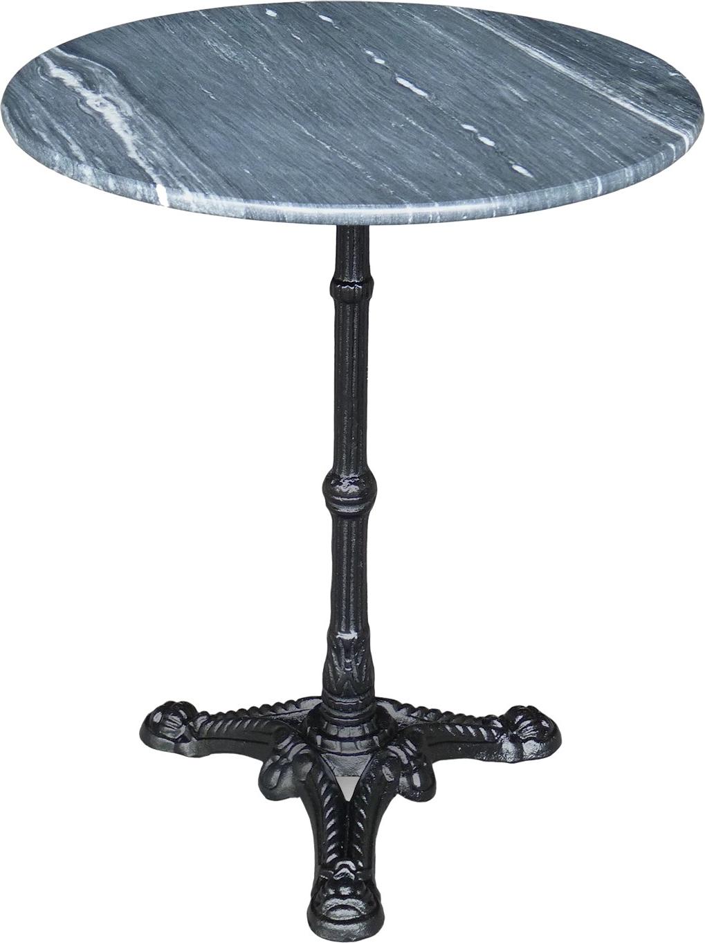 Tisch - Grau - Ø60x73 cm - Gusseisen - Marmorplatte