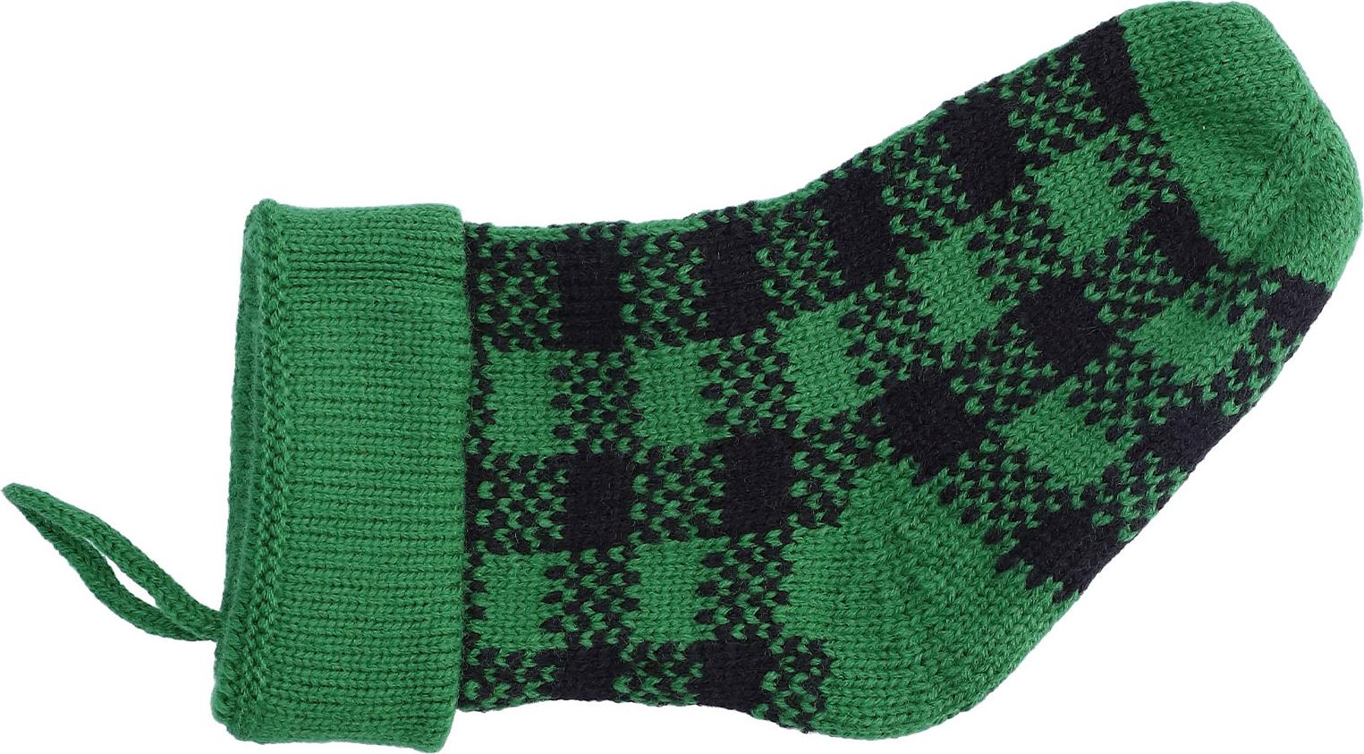 Cocosity Mini Stricken Weihnachtsstrumpf Acryl Fiber Xmas Tree Hanging Anhänger Ornament Home Party Dekoration (schwarz grün)