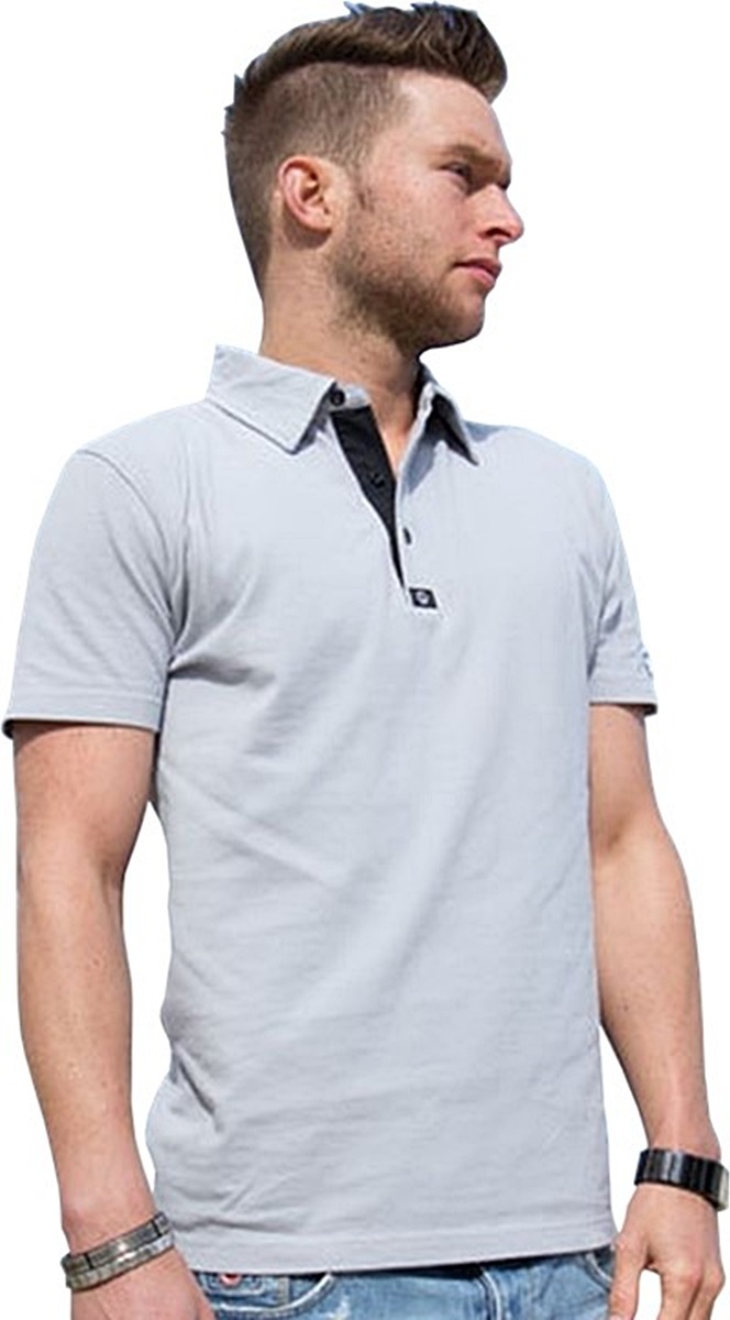 Cooles BLACK ANTZZ Poloshirt POLO ONE Grau Schriftzug und Emblem 3XL