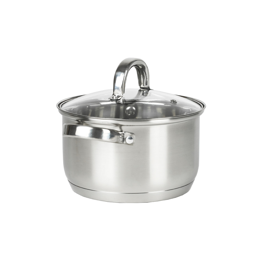TOPFANN Topf 1,5L Edelstahl 16cm Kochtopf Suppentopf Induktion Universaltopf Fleischtopf Prymus 1,6L