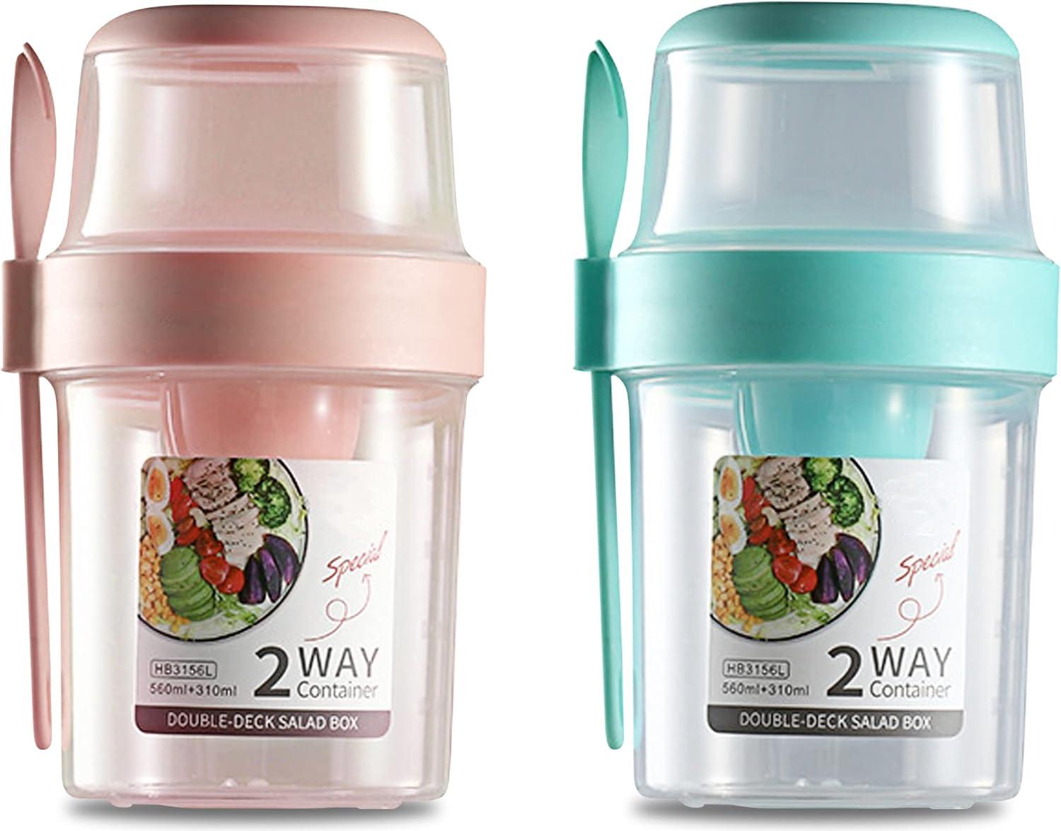 Markenlos Overnight Oats Gläser - Müsli Becher - Mason Jar - Overnight Oats - Haferflocken - 2 Stück - Must-Have für dein Frühstück!