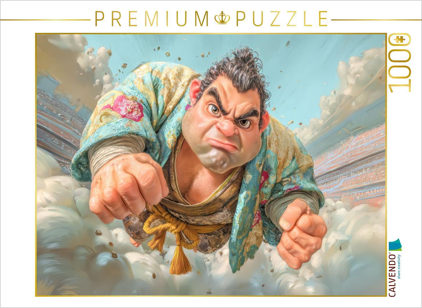 CALVENDO Puzzle Sumoringer Karikaturen | 1000 Teile Lege-Größe 64x48cm Foto-Puzzle für glückliche Stunden