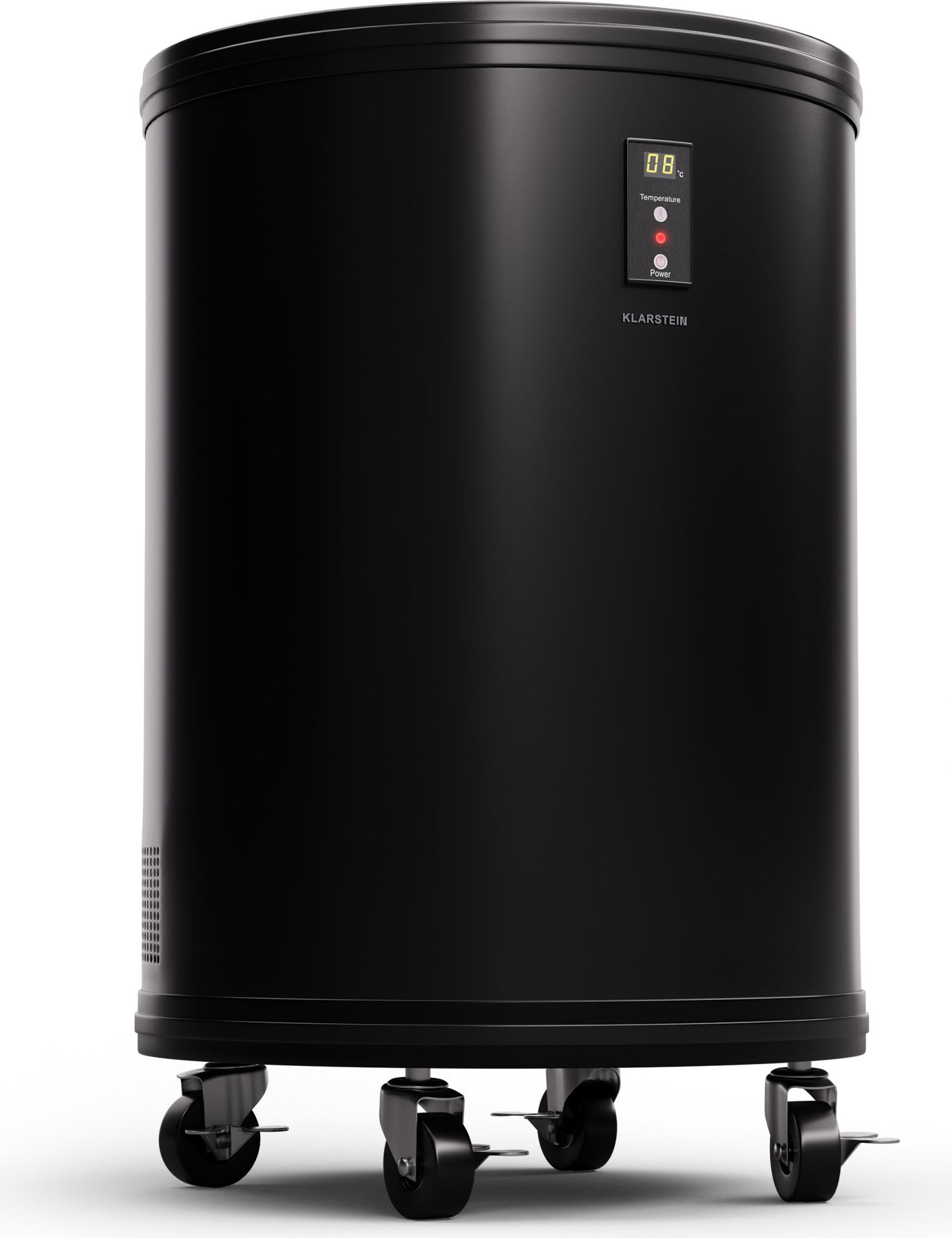 Klarstein Beersafe L Mini-Kühlschrank mit LED Display, Leiser Edelstahl-Kühlschrank, Indoor/Outdoor Getränkekühlschrank, Weinkühlschrank für Getränke, 30L Kühlschrank mit 360° Sicht, 0-16°C ICE4-MR.-Barbot-bl